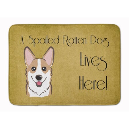 Carolines Treasures Sable Corgi Spoiled Dog Lives Here Machine Washable Memory Foam Mat BB1501RUG